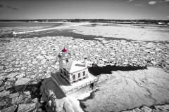 Oswego Lighthouse View 1 Black & White w/color